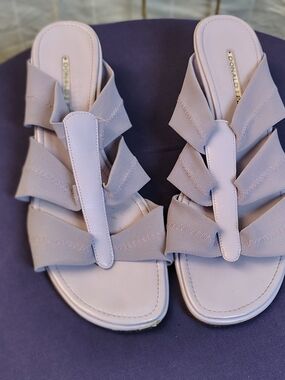 Vintage Donald J. Pliner Pastel Lilac Knot-Detail Slide Sandals